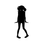 Vektorové ilustrace dívka alternativní tanečník silueta