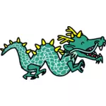 Estilo de dibujos animados dragón verde