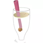 Bulbuc bea cu paie în sticlă vector imagine
