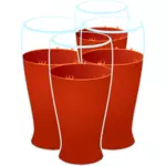 Barevný obraz čtyř sklenic zdravé šťávy