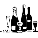 Grafika wektorowa wyboru butelek i okulary
