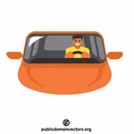 Driver driving a car