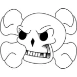 Bones behind skull vector illustration