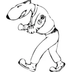 Ilustración de vector de caricatura perro