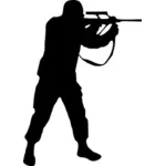 Soldat cu arma să trage ilustraţia vectorială
