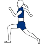 Vector illustration of woman jogging line art