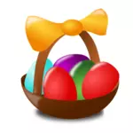 Ilustración vectorial de una cesta de huevos