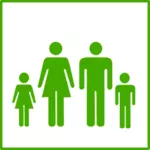 Zielona ikona dla rodzin z dziećmi