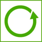 ClipArt vettoriali di eco verde riciclare icona con bordo sottile