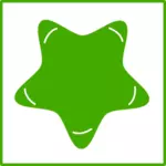 Ilustraţie vectorială pictogramei stele eco verde cu chenar subţire