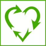 Eco dragoste reciclare vector icon