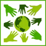 Eco vihreä solidaarisuus kuvake vektori kuva