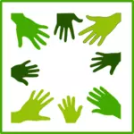 Eco zelené solidarita vektorové ikony