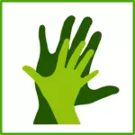Eco tangan ikon vektor gambar
