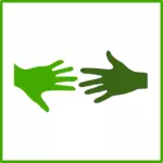 Eco händer ikon vektorbild