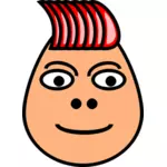 Vector image of red spiky haircut guy