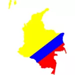 Ulusal bayrak renkleri içinde Kolombiya Haritası