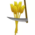 Векторное изображение косы и пшеницы