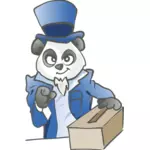 Panda de eleição com uma ilustração do vetor de urnas