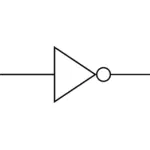इन्वर्टर इलेक्ट्रॉनिक्स तार्किक प्रतीक के वेक्टर छवि