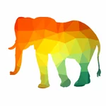 Silueta barevný slon