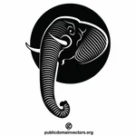 Elephant silhouette monochrome art
