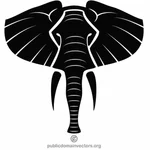 Elefantin vektori siluetti