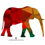 रंगीन पैटर्न के साथ हाथी सिल्हूट
