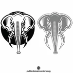 Słoń wzornik sztuka sylwetka