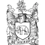 Vector drawing of be steady floral theme shield