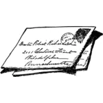 Vektorgrafik med handskrivna kuvert med stämpel