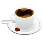 एस्प्रेसो कॉफी के कप के वेक्टर चित्रण