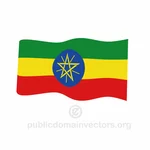 Agitant le drapeau éthiopien vector