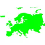 यूरोप के मानचित्र के हरे सिल्हूट