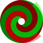 Vektorgrafikk utklipp av grønn skyggelagt sirkel med separate linjer