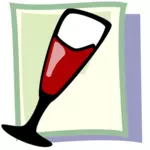 Lutande rött vin glas vektor ClipArt