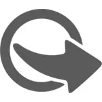 Vector clip art of round grey export icon