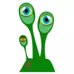 Gambar vektor asing tanaman dengan dua mata