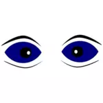 Tuijottava sininen silmät vektori kuva