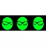 Monster hijau dengan kacamata