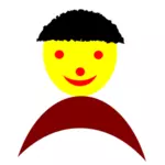 Simple dessin d'un visage avec des cheveux noirs