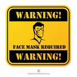 Varningsskylt för ansiktsmask