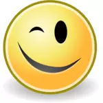 Vektorgrafik von winken lächelnd emoticon