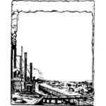 Factory boat frame vector image