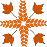 Immagine vettoriale arrangiamento di foglie d'autunno