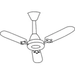 Stropní ventilátor linie umění vektorové grafiky