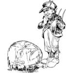 Agriculteur et illustration vectorielle pumpkinhead