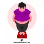 Hombre obeso preocupado
