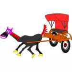 Cartone animato cavallo e carrozza