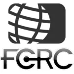 Illustrazione vettoriale FCRC globe logo in bianco e nero